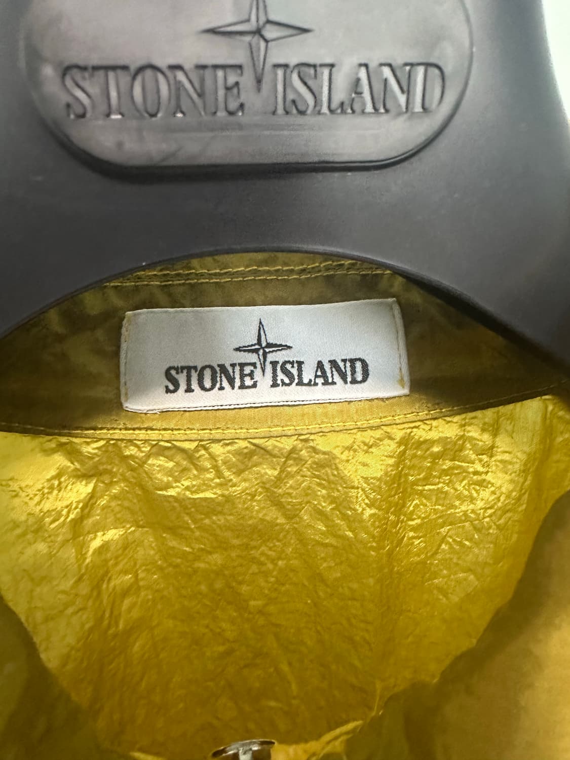 스톤아일랜드 22ss 나일론메탈 패커블 오버셔츠 옐로우L 상품이미지5
