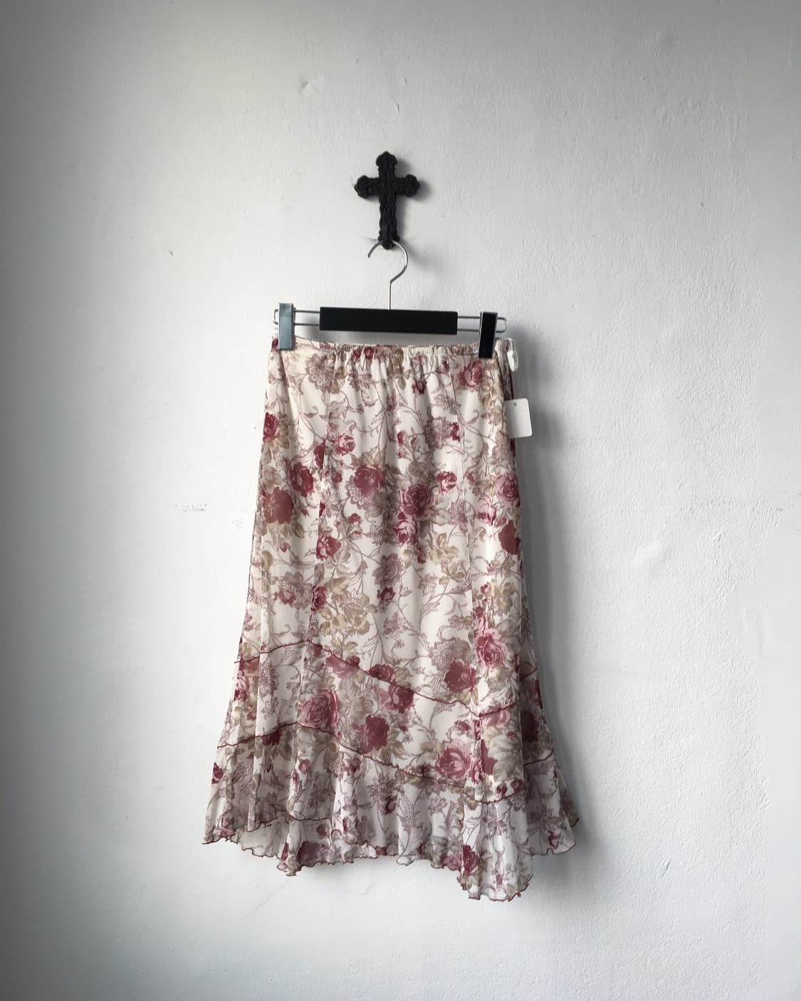 Flower pattern mesh skirt 상품이미지1