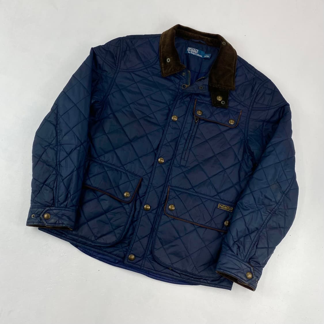 폴로 네이비 코듀로이 카라 퀼팅 자켓 (100) 상품이미지1