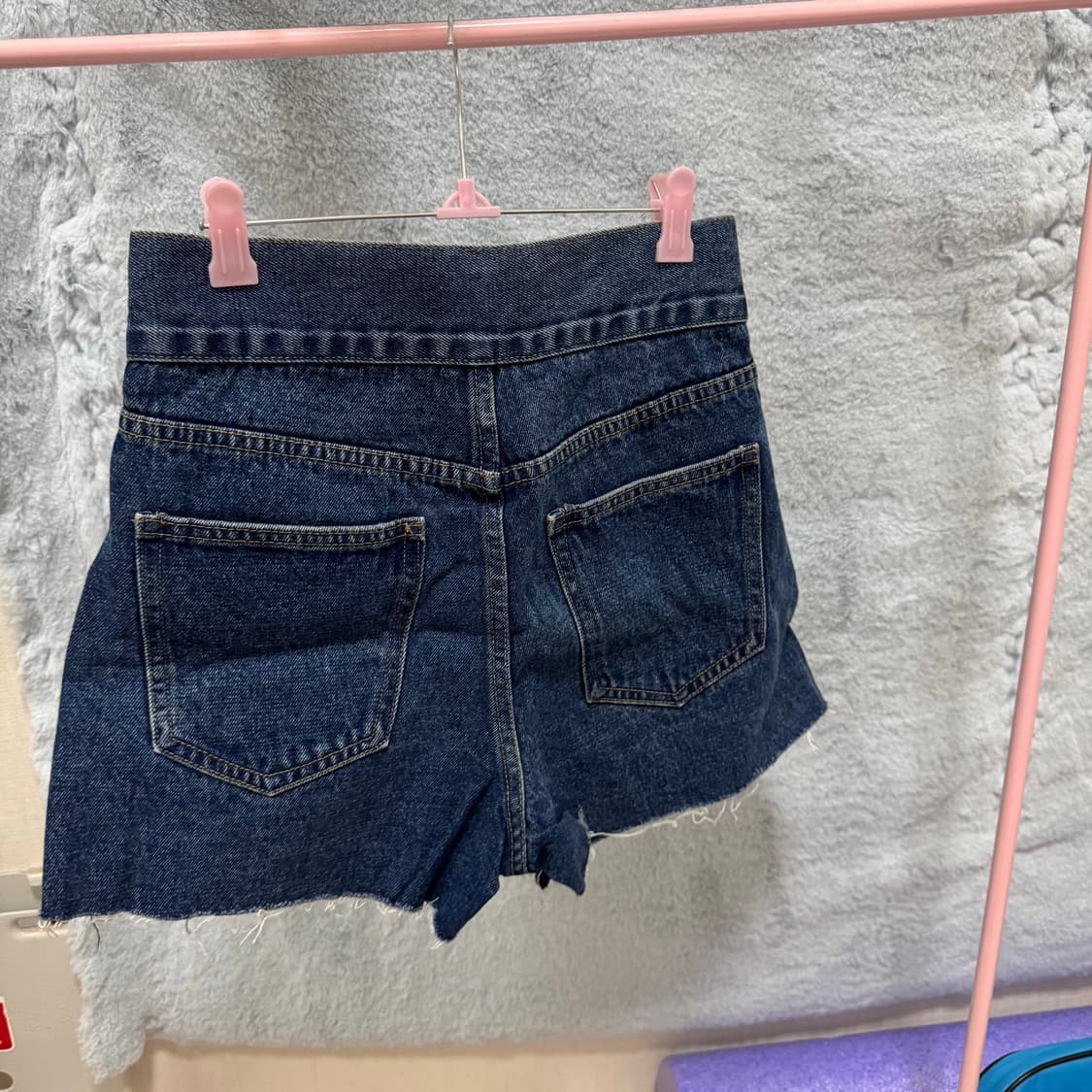 (새상품/s,m)하이웨스트 데님 반바지 상품이미지3