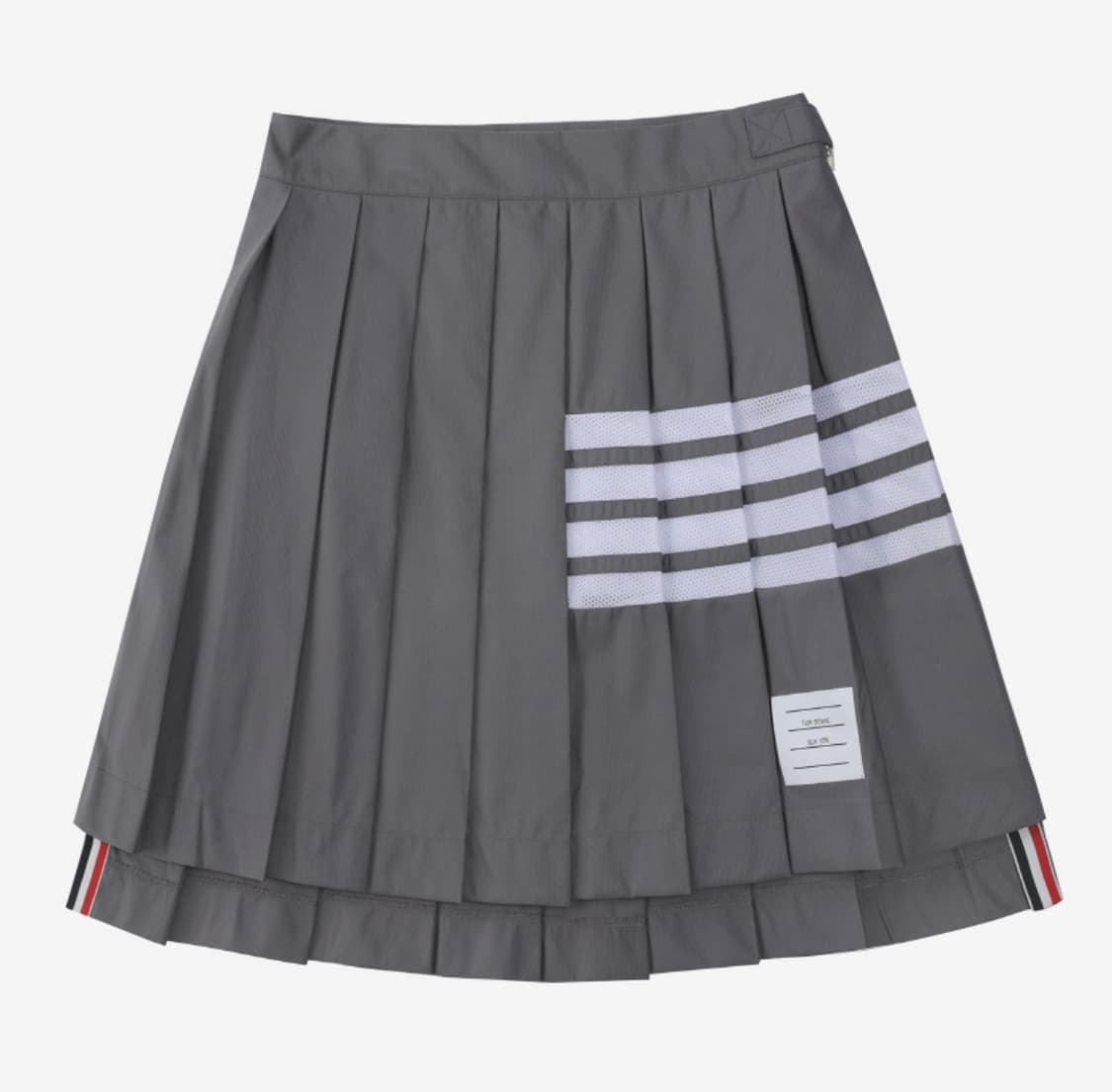[톰브라운/새상품] 여성 립스탑 플리츠 스커트 그레이 (44) 상품이미지1