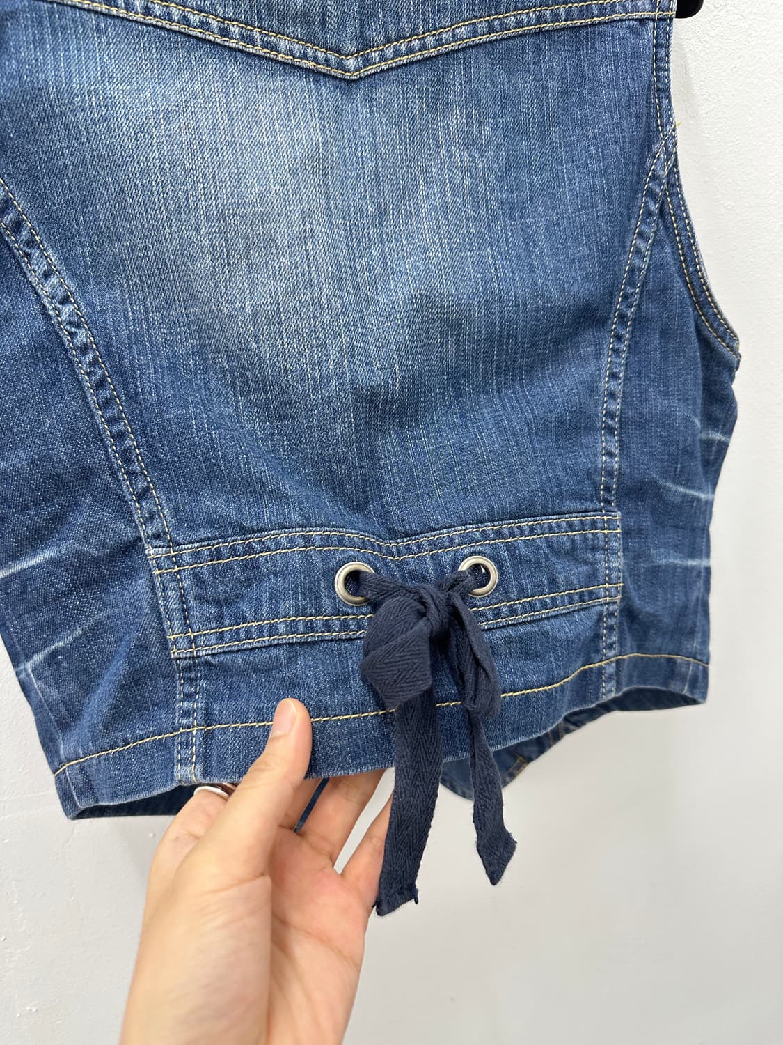 Vintage ribbon detail denim vest 상품이미지8
