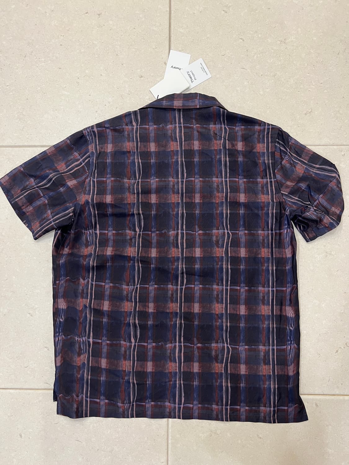 띠어리 프로젝트 라인 체크 셔츠 L 새상품 상품이미지5