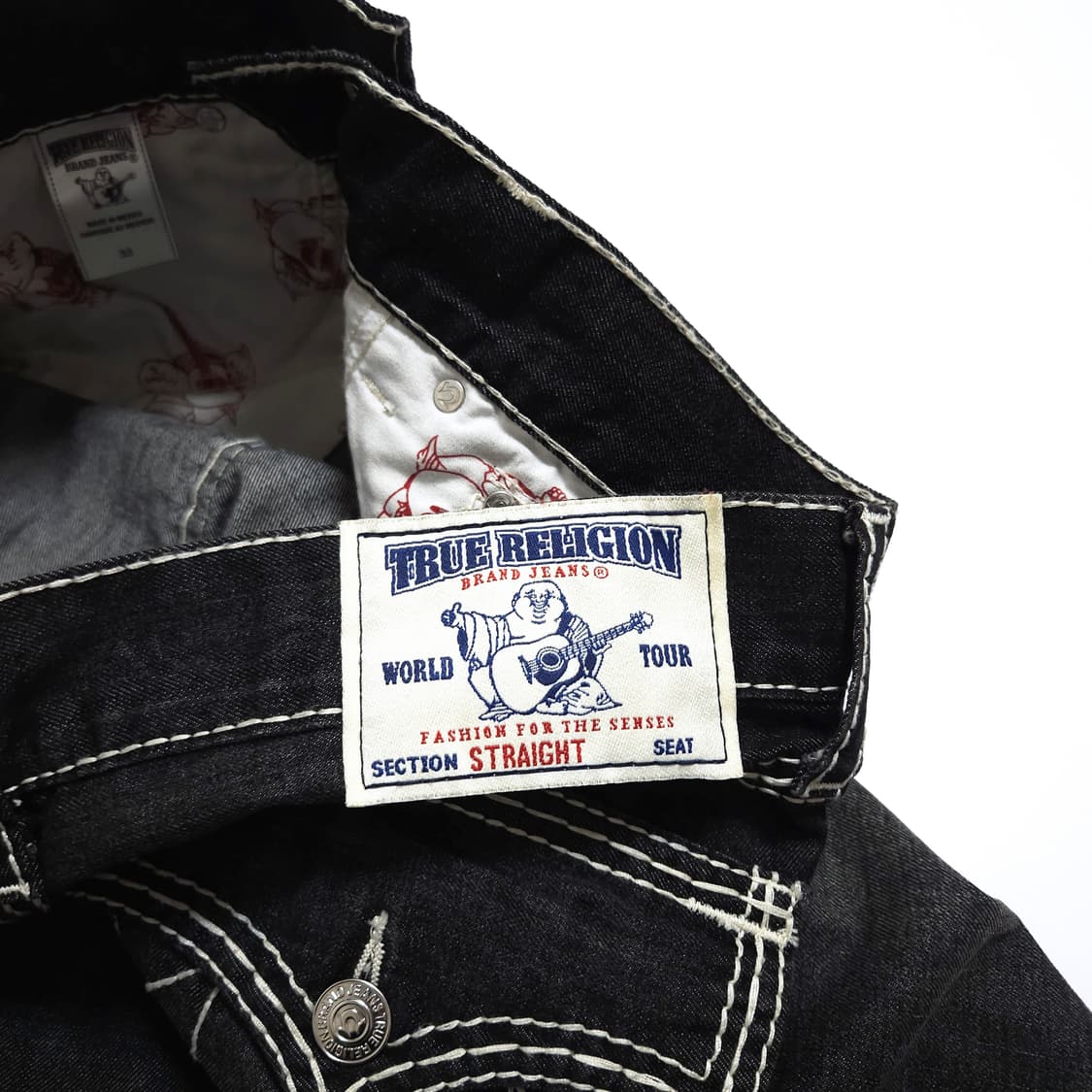 트루릴리전 월드투어 스티치 블랙진 데님 팬츠 상품이미지7