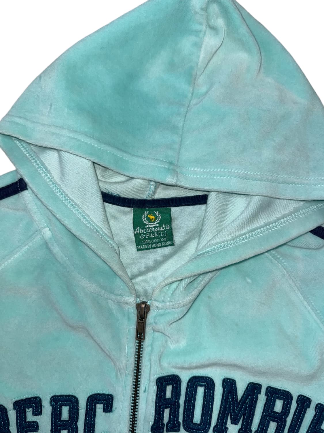 2000년대 아베크롬비 민트 Y2K 크롭기장 후드집업  상품이미지3