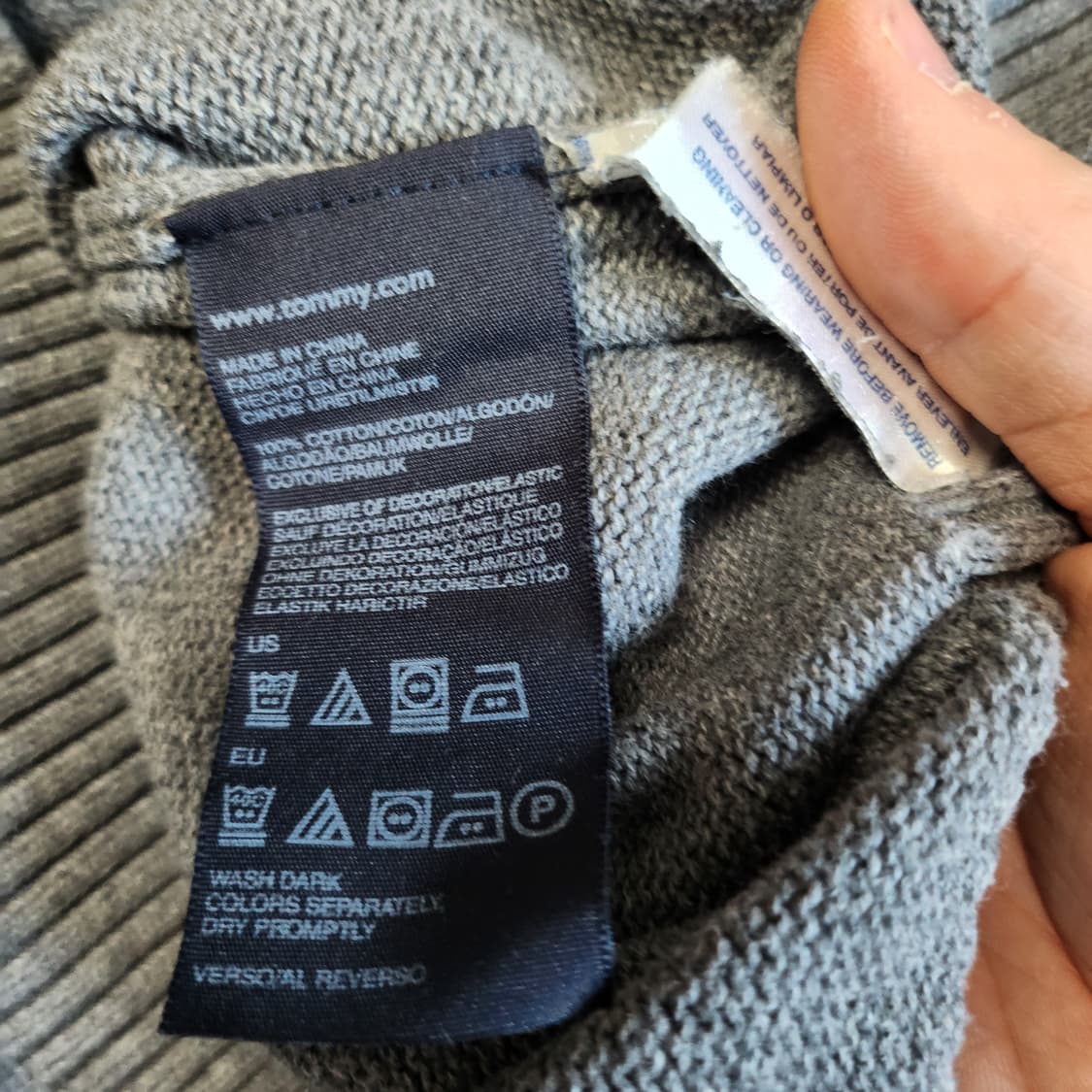 [L] 타미힐피거 그레이 니트 스웨터 상품이미지4