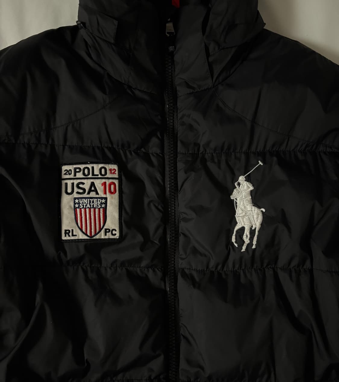폴로 빅포니 성조기 패딩 블랙 상품이미지3