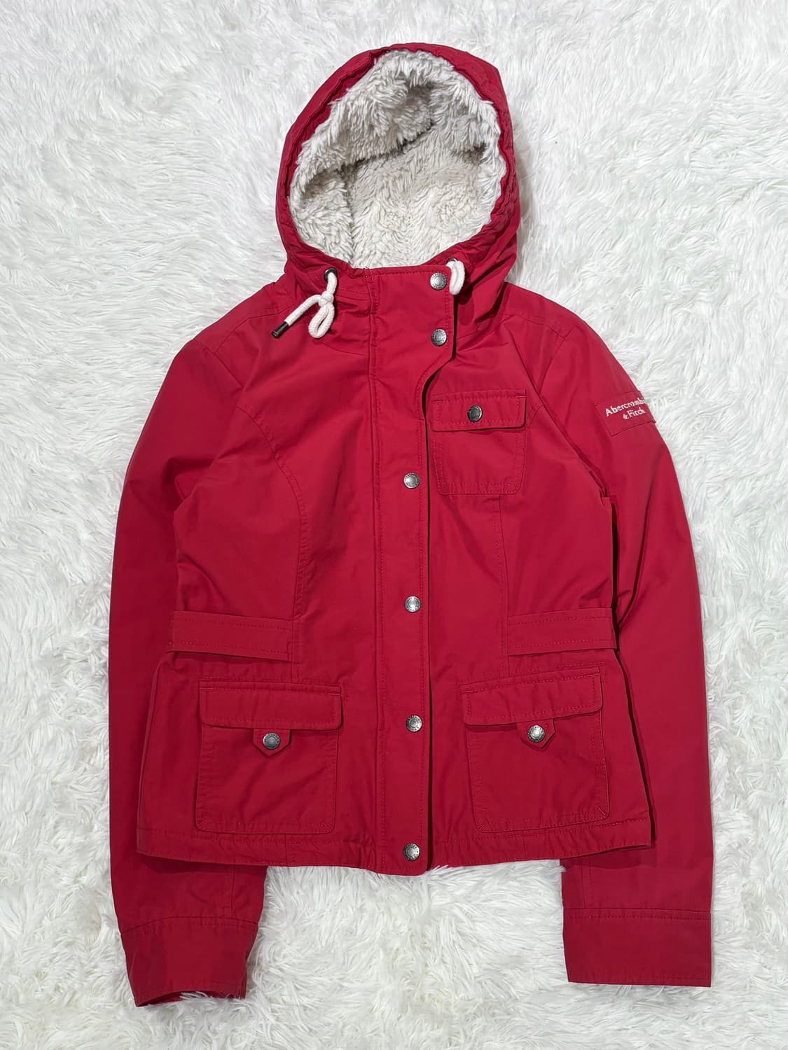 아베크롬비 레드 양털 후드 자켓 상품이미지4