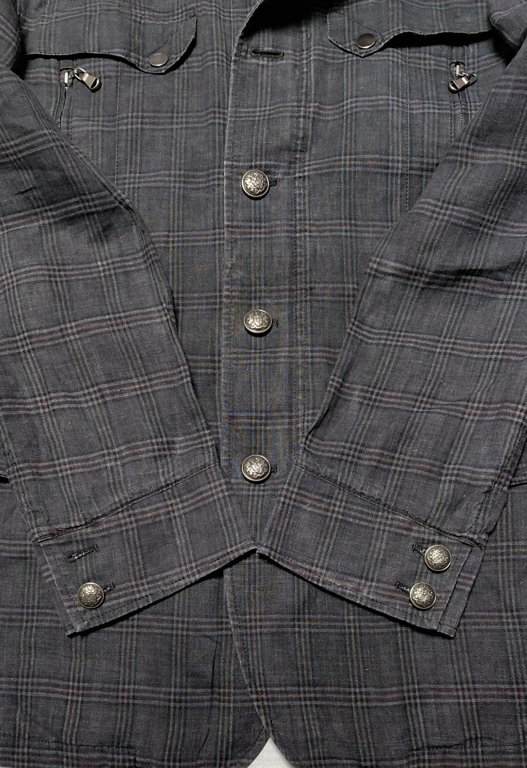 [L] 인터메조 x 이탈리아 EMMETEX 리넨 체크 사파리 자켓 상품이미지8