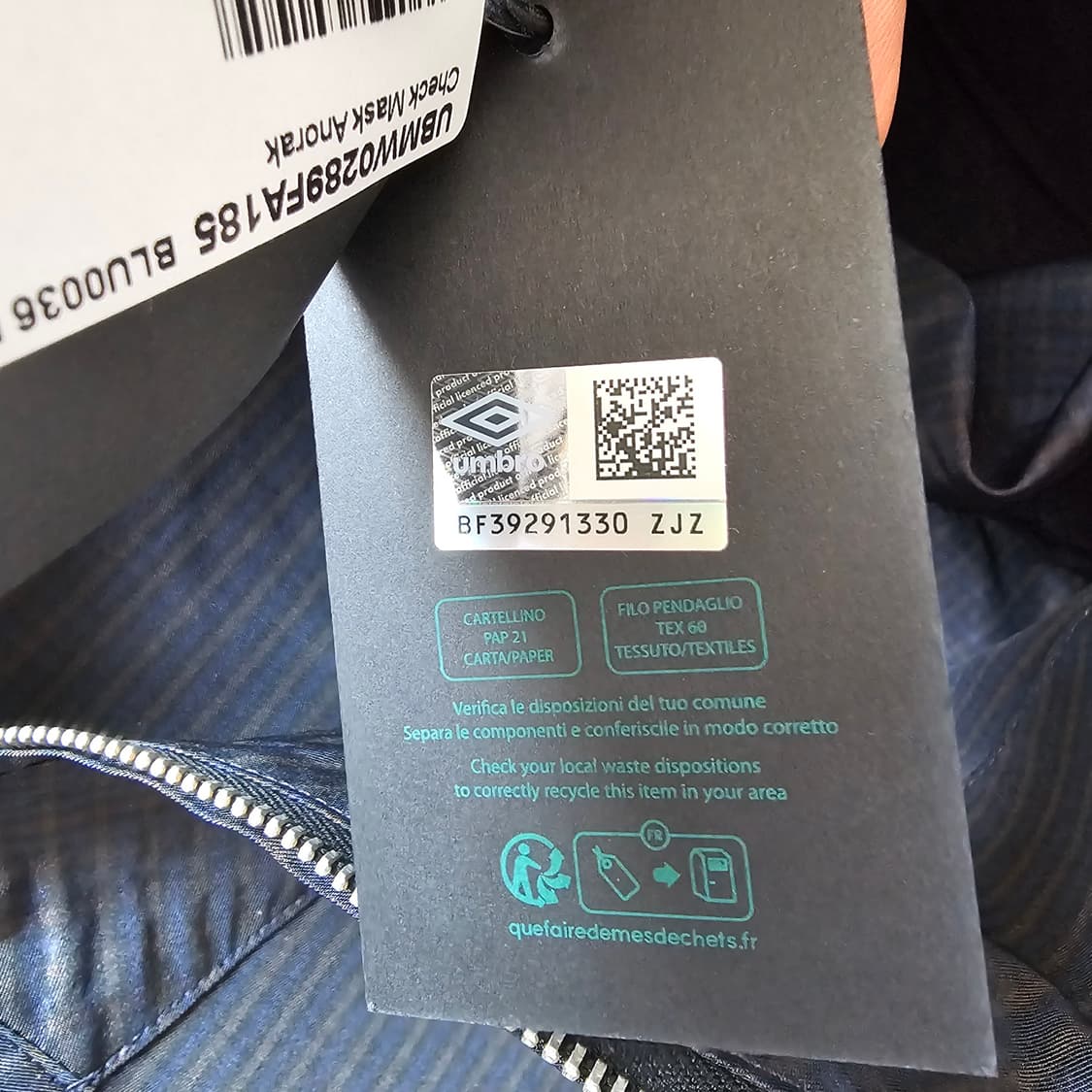 M 새제품) 엄브로 X 슬램잼 마스크 아노락 바람막이 L 100~105 상품이미지5