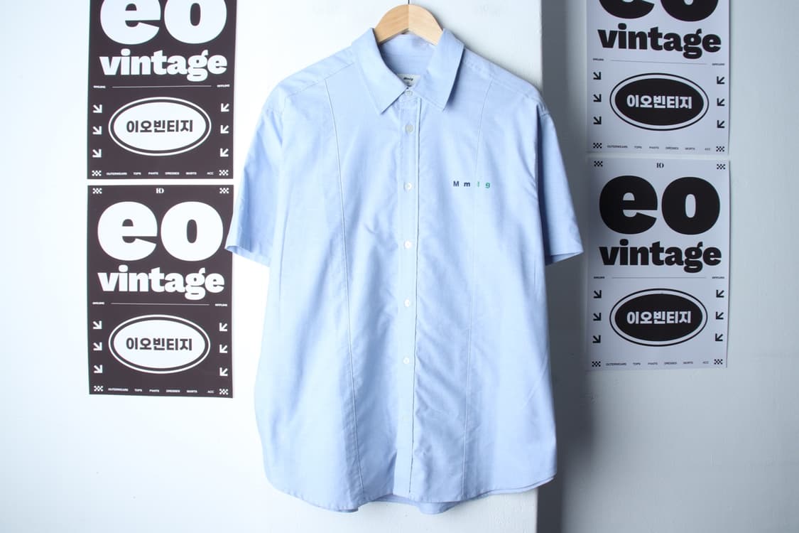 (M-XL) 엠엠엘지 반팔 카라 티셔츠 셔츠 남방 연블루-H33006 상품이미지2