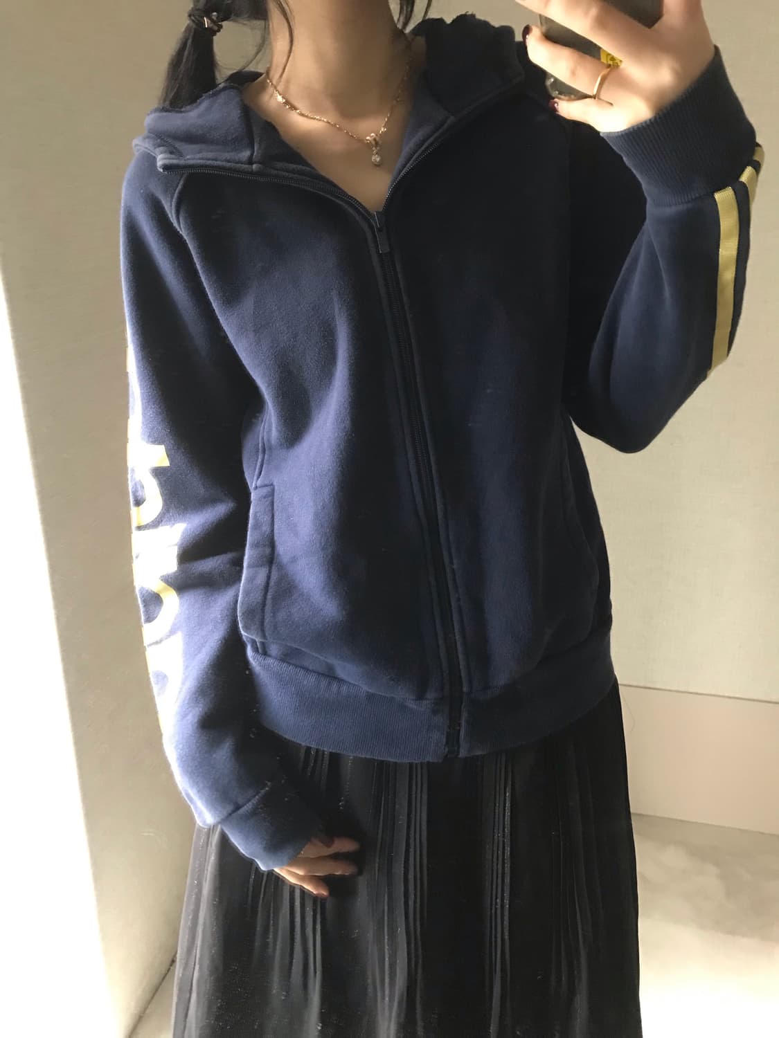 아디다스 네이비 골드 후드집업 상품이미지5