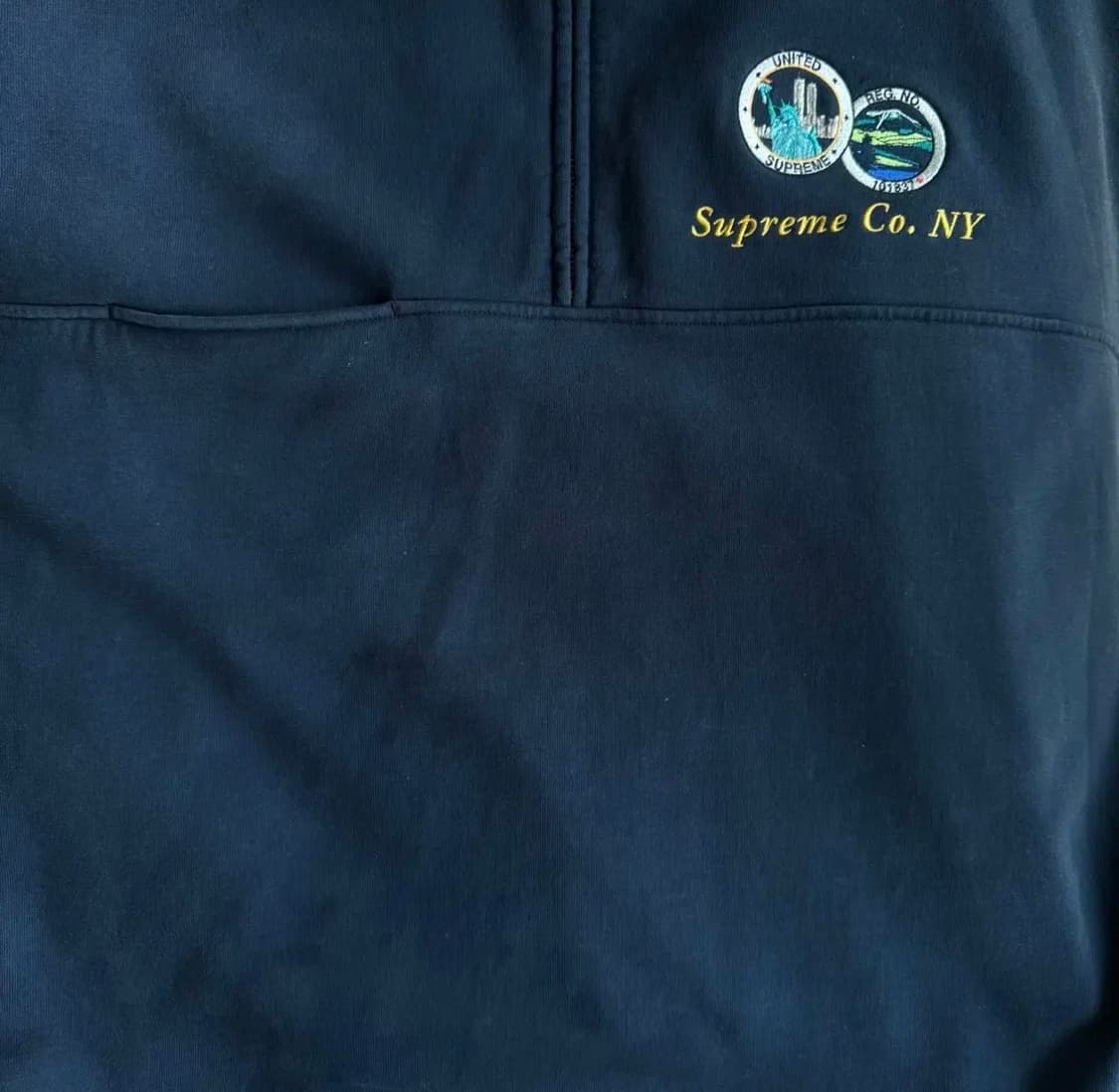[L] 슈프림 23ss 데님카라 하프집 맨투맨 상품이미지2