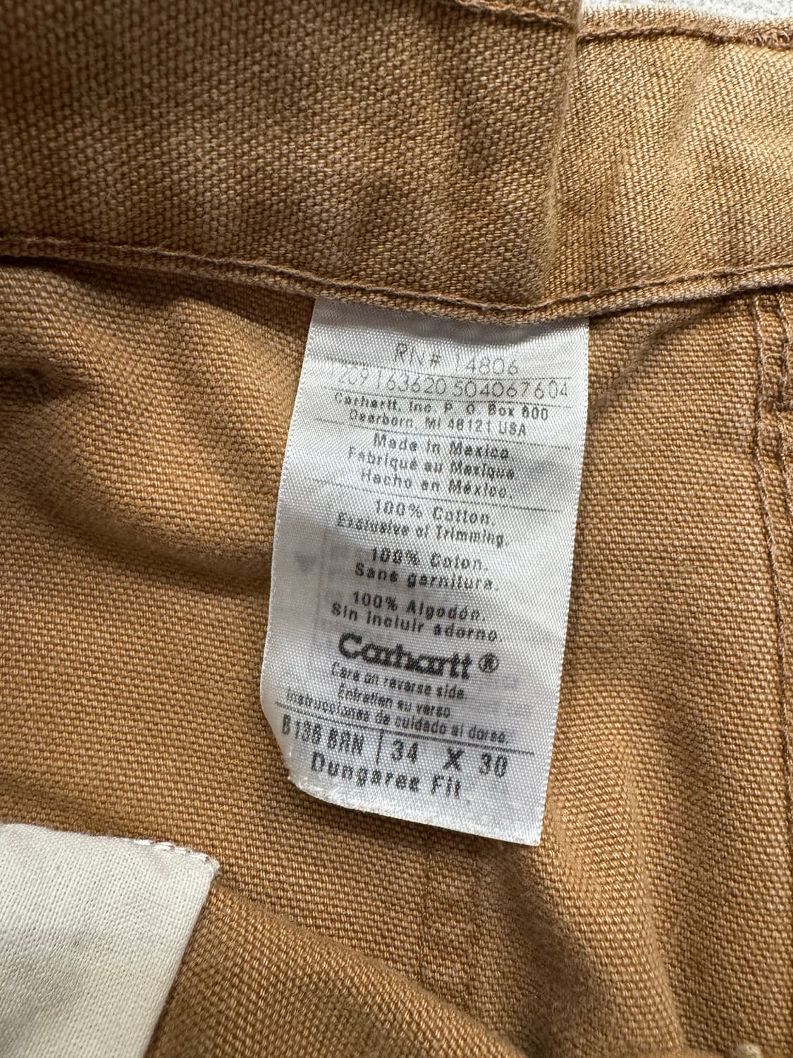 칼하트 B136 BRN 더블니 워크팬츠 상품이미지4