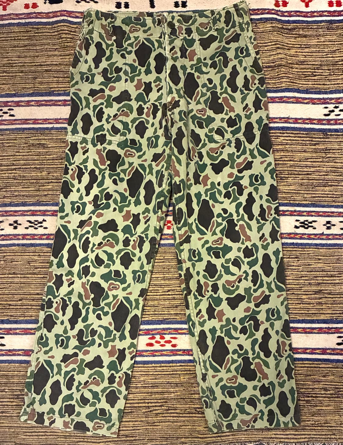 (30~32)80s korea 한국군 카모플라쥬 덕헌터 밀리터리팬츠 상품이미지1