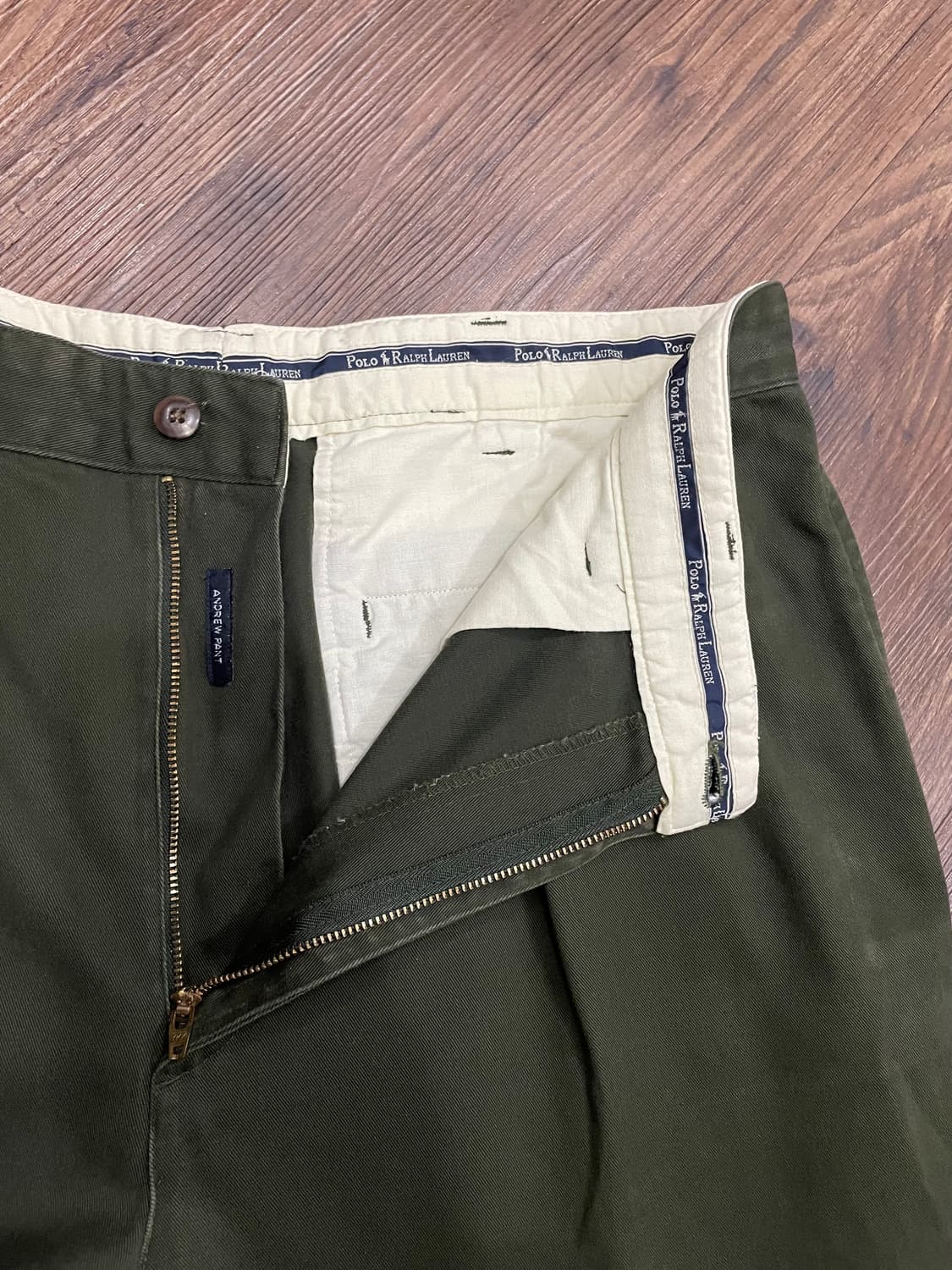 90s 폴로 랄프로렌 앤드류 치노 팬츠 카키올리브 상품이미지6