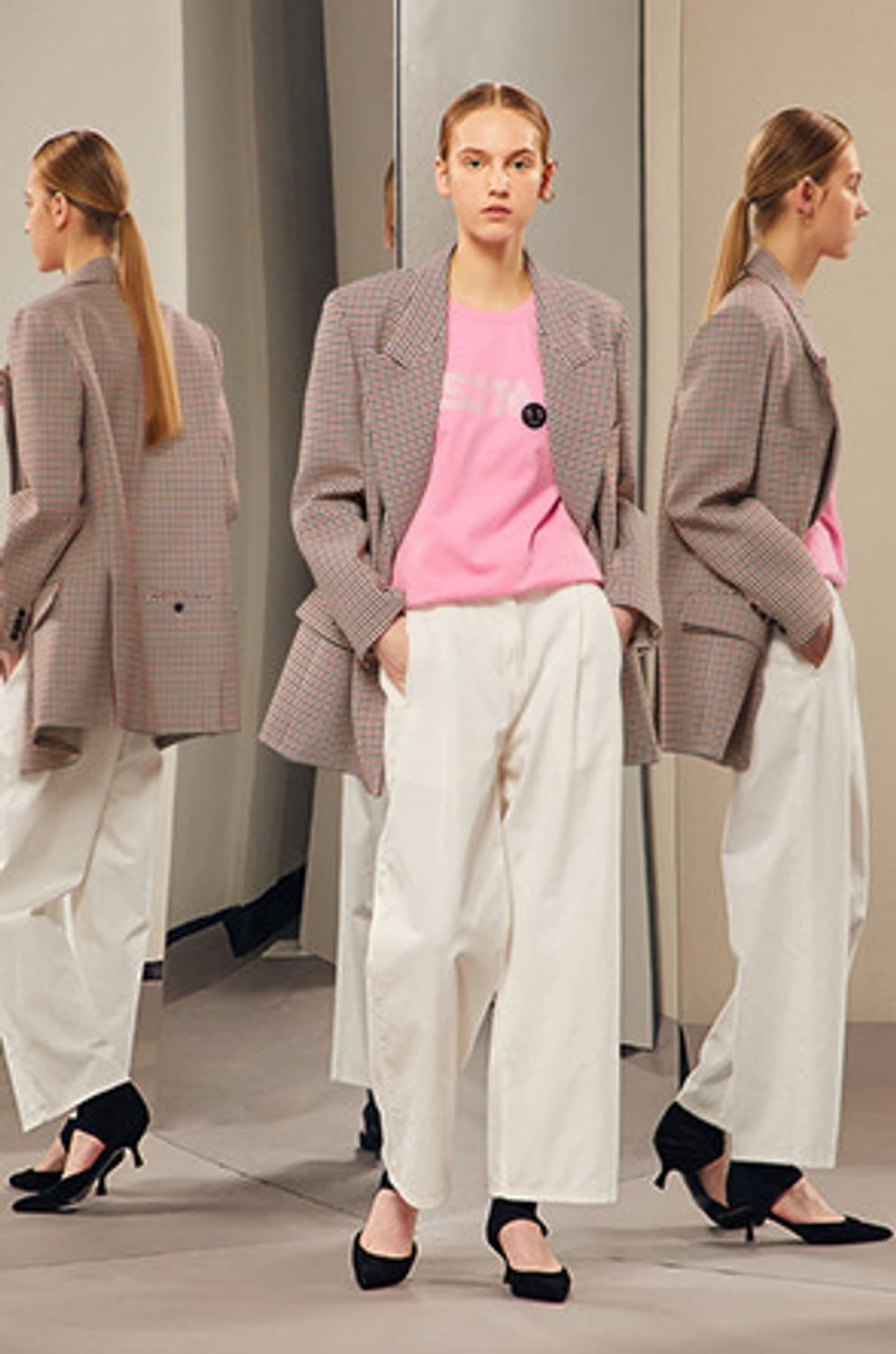 시스템 파리컬렉션 세미오버핏 간절기 체크자켓 55사이즈 상품이미지1