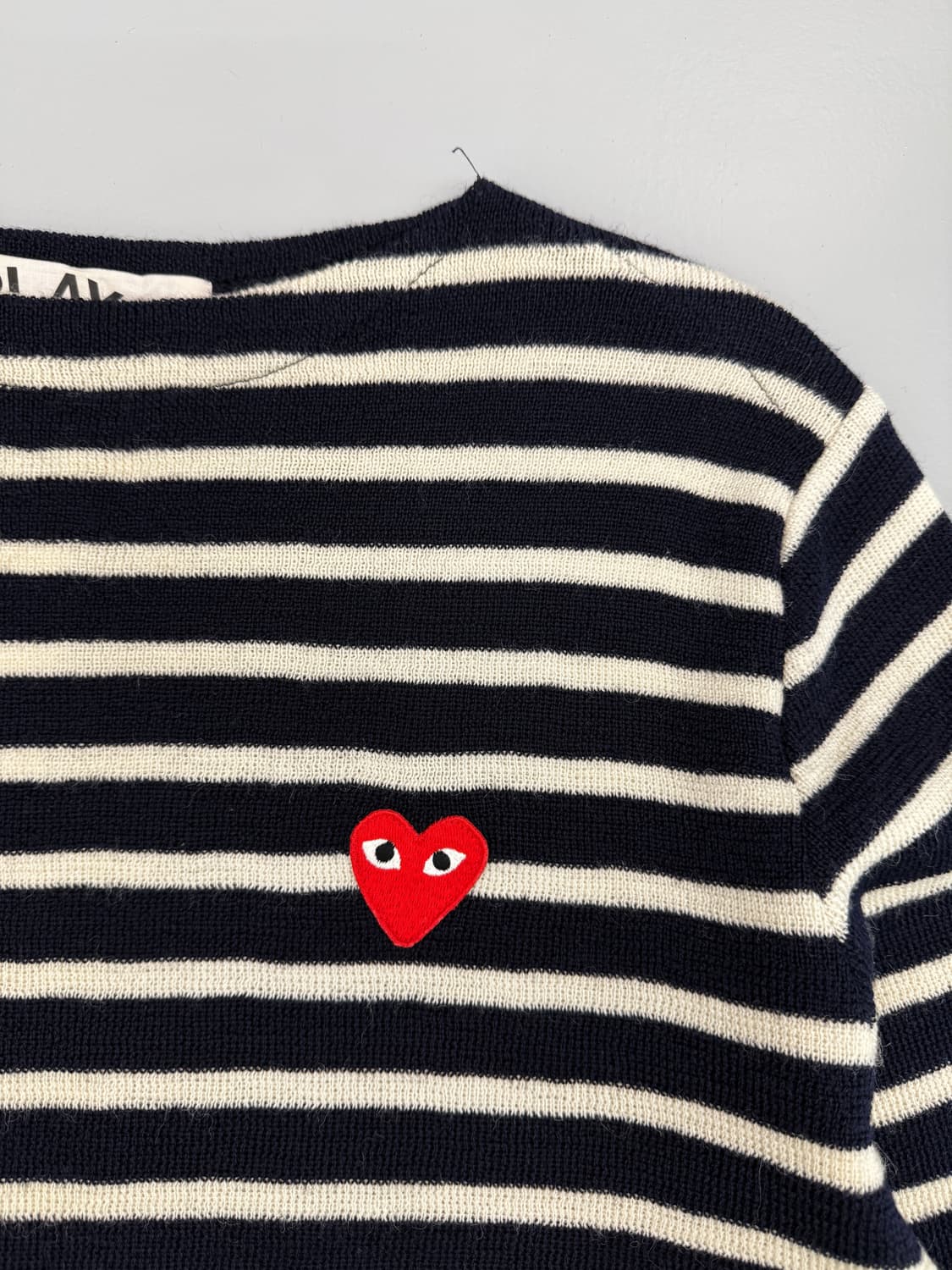 꼼데가르송 루즈핏 스트라이프 보트넥 니트 상품이미지4