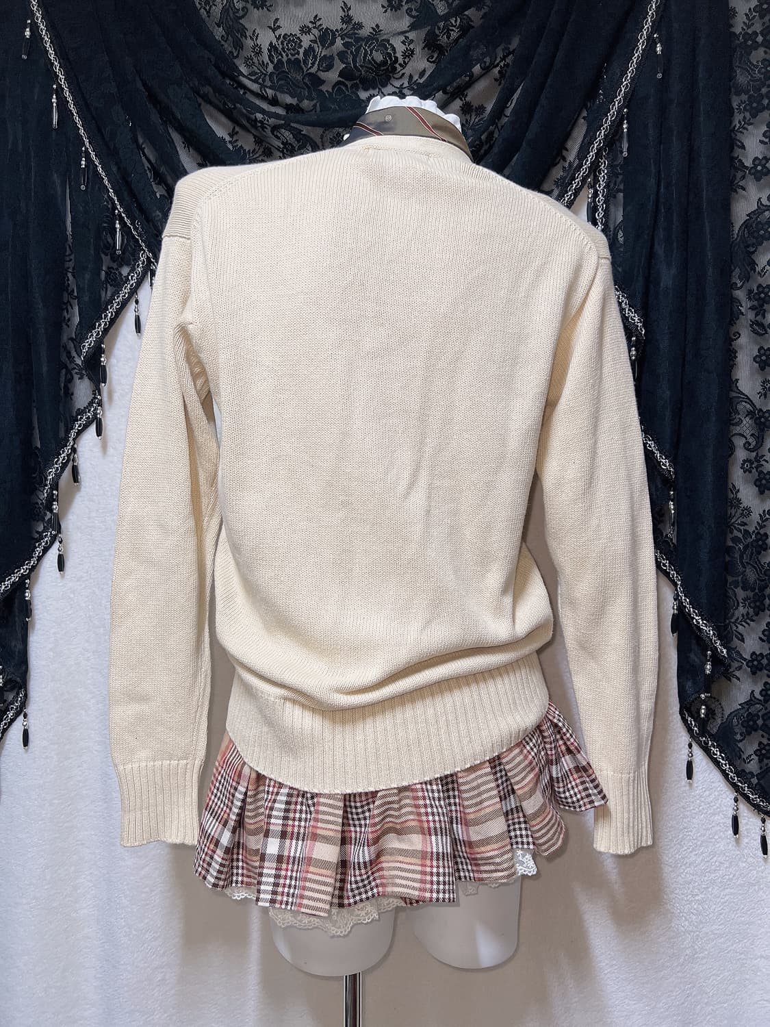 이스트보이 베이지 가디건 코갸루 라떼 로걀 로맨틱 러블리 핀터 스쿨룩 상품이미지6