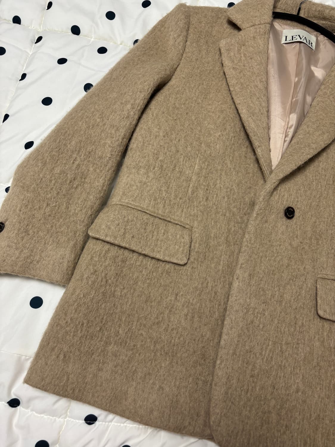 르바 헤어리 알파카 블랜디드 싱글자켓 베이지 상품이미지2