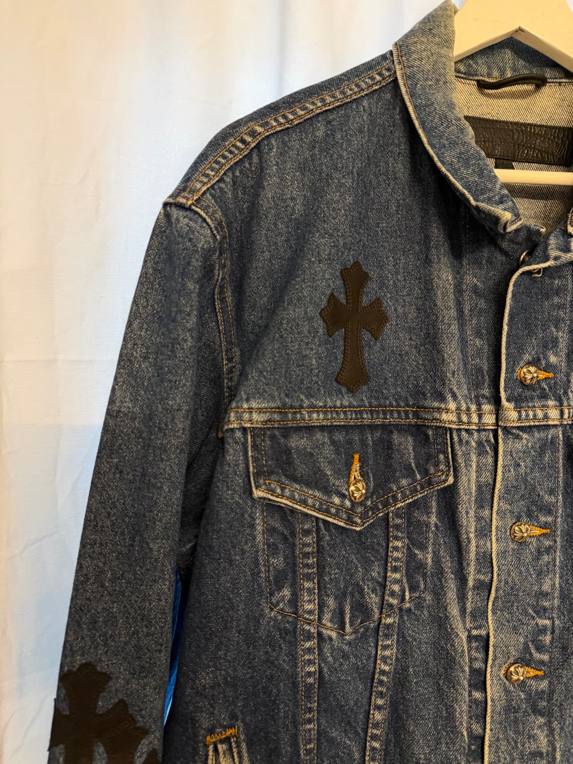 크롬하츠 리바이스 레더 패치 트러커 자켓 상품이미지4