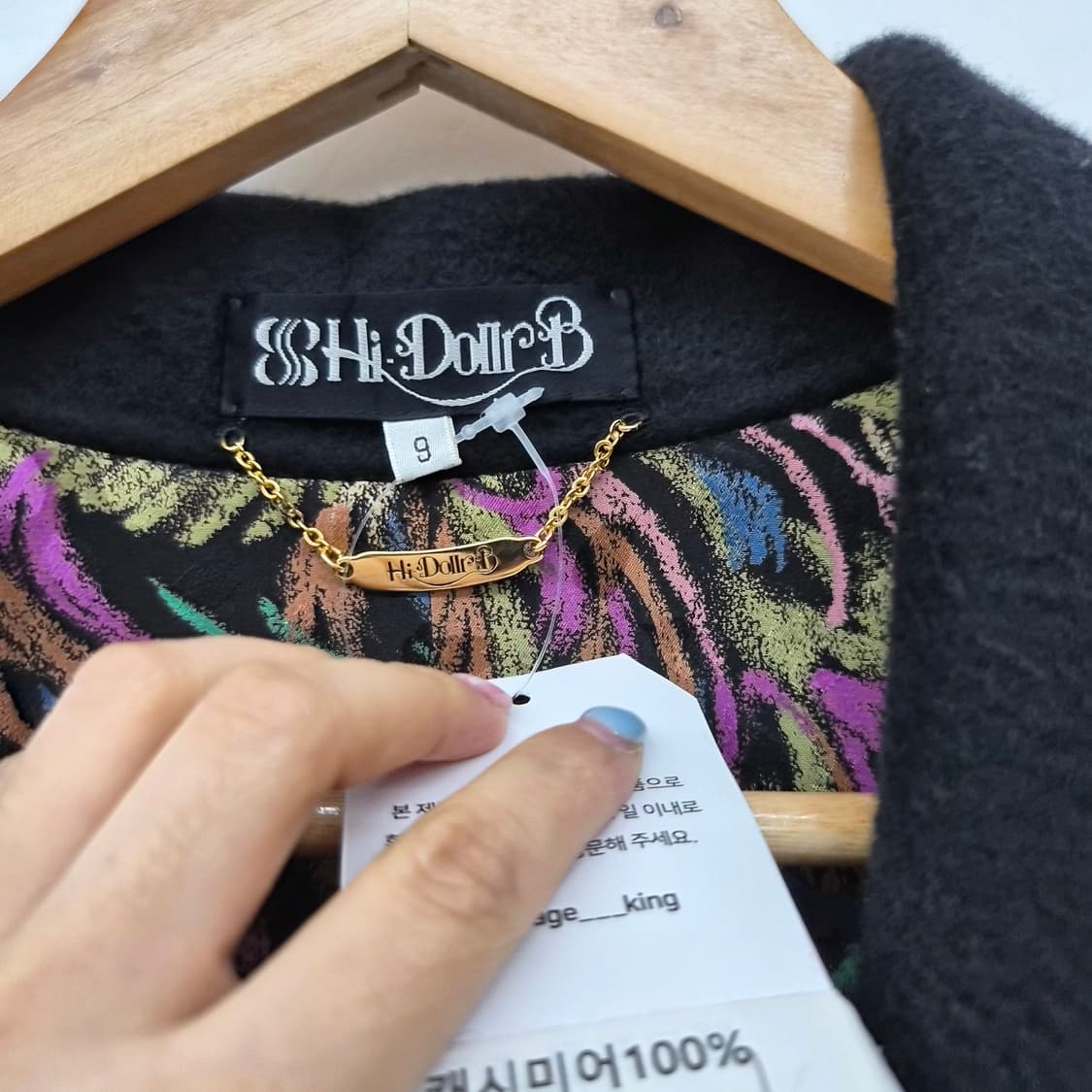 캐시미어 100% 검정색 더블 롱코트 여성 M 상품이미지4