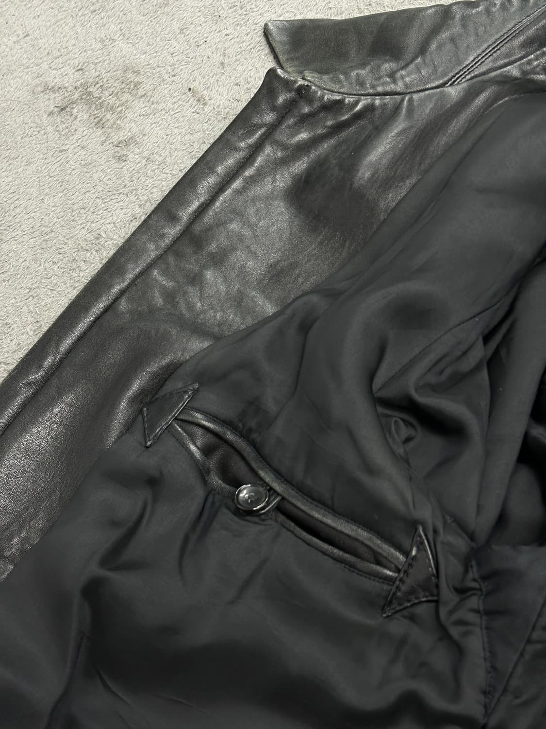 00s HUGO BOSS 램스킨 레더 자켓 L 상품이미지7