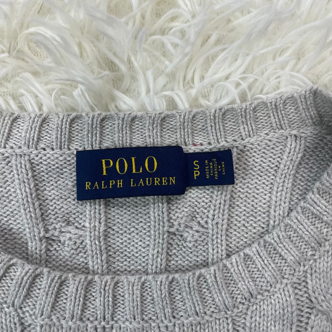 폴로 랄프로렌 포니 로고 케이블 니트 그레이 상품이미지4