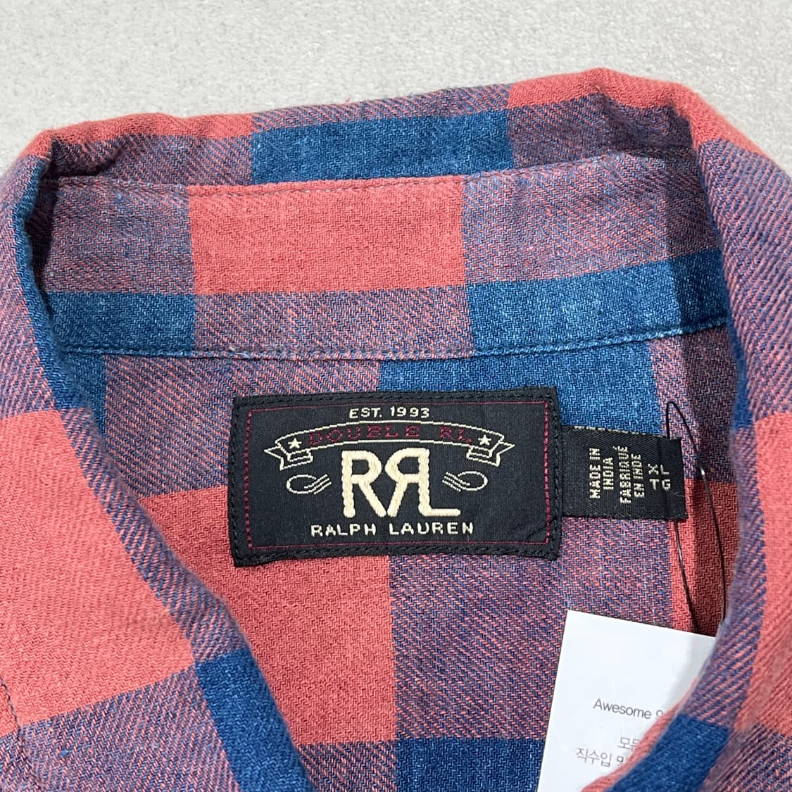 더블알엘 플란넬 체크셔츠 s08826 상품이미지5