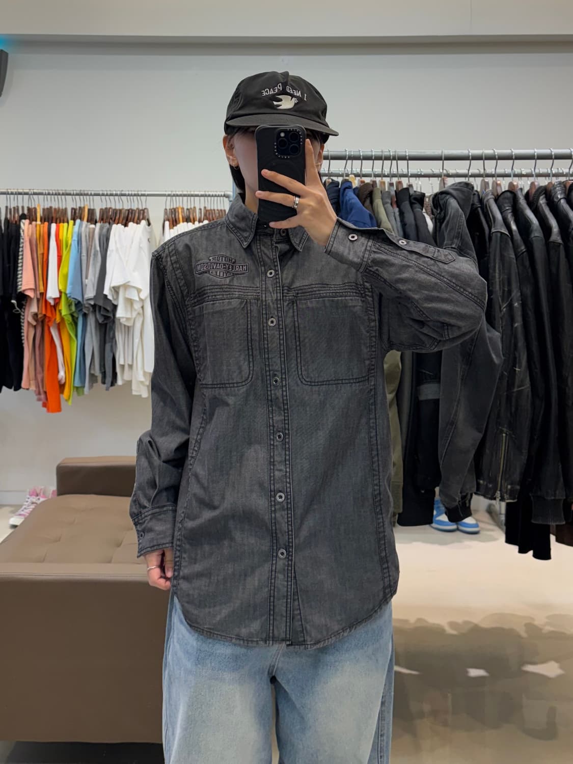 할리데이비슨 블랙 데님 워크 셔츠 상품이미지8