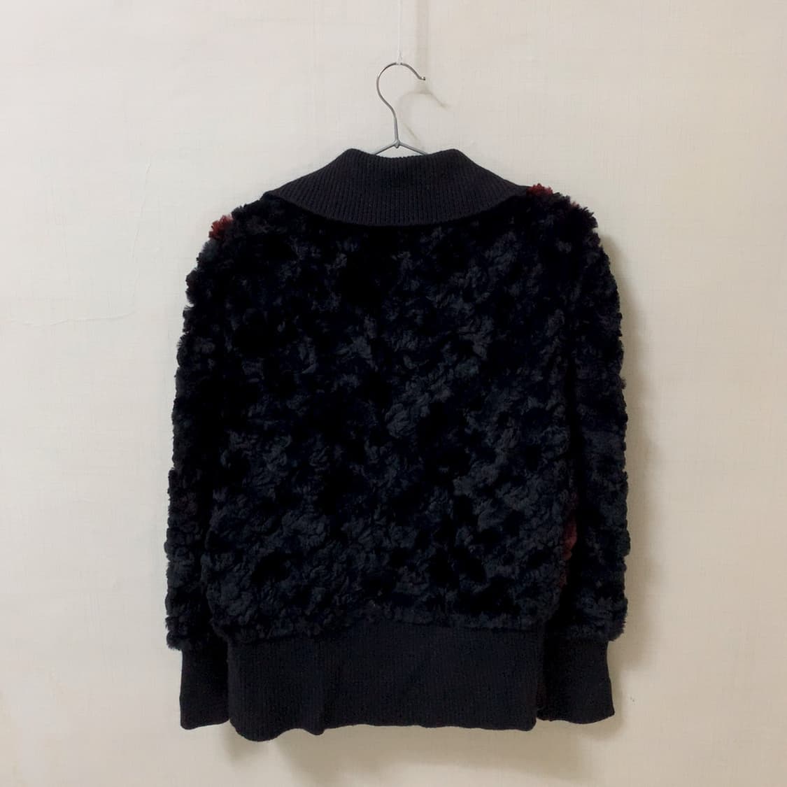 Roberto italy 레드 블랙 퍼 자켓 니트 집업 로베르토 이태리 상품이미지4