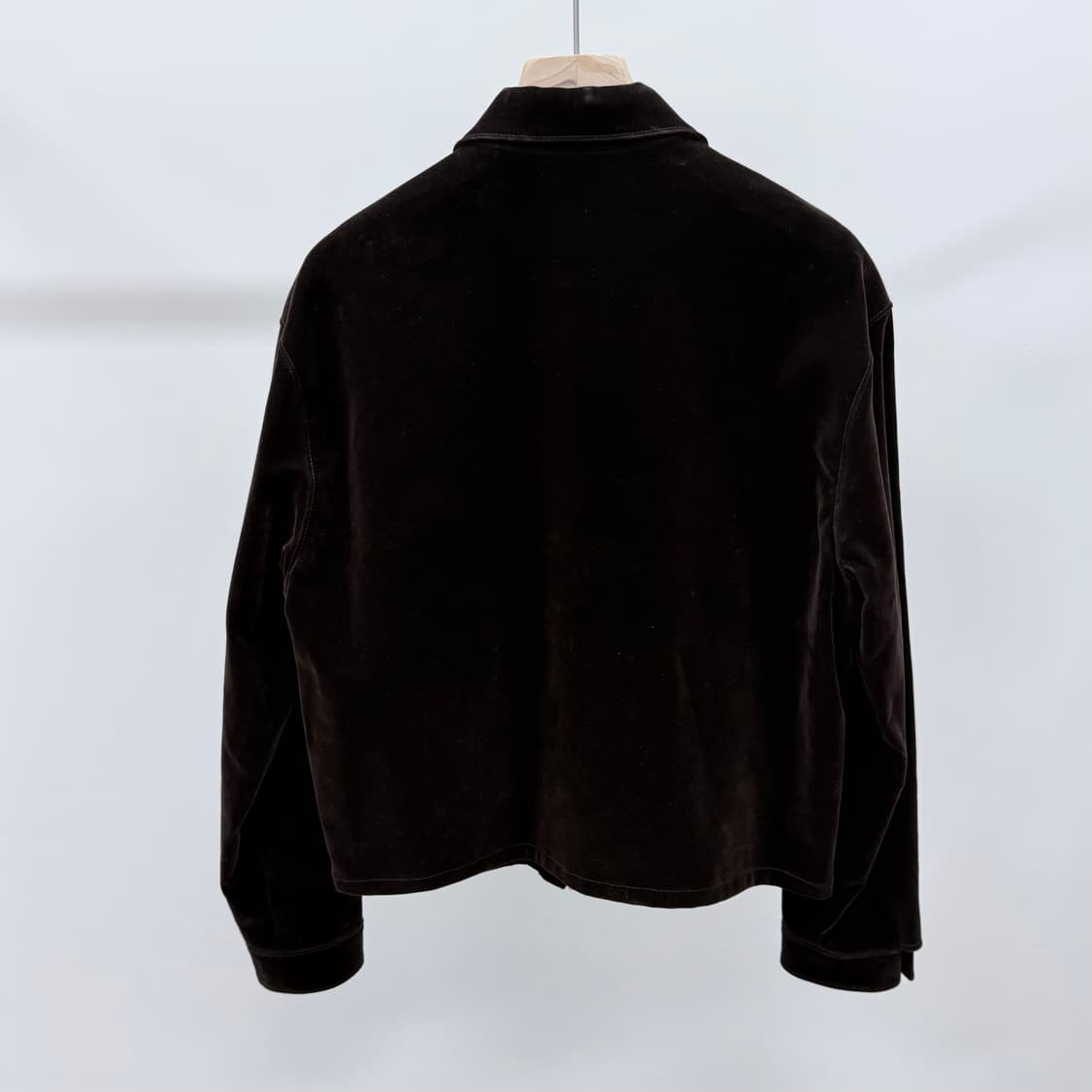 [S+급/S] 프라다 벨벳 데님 블루종 자켓 브라운 상품이미지5