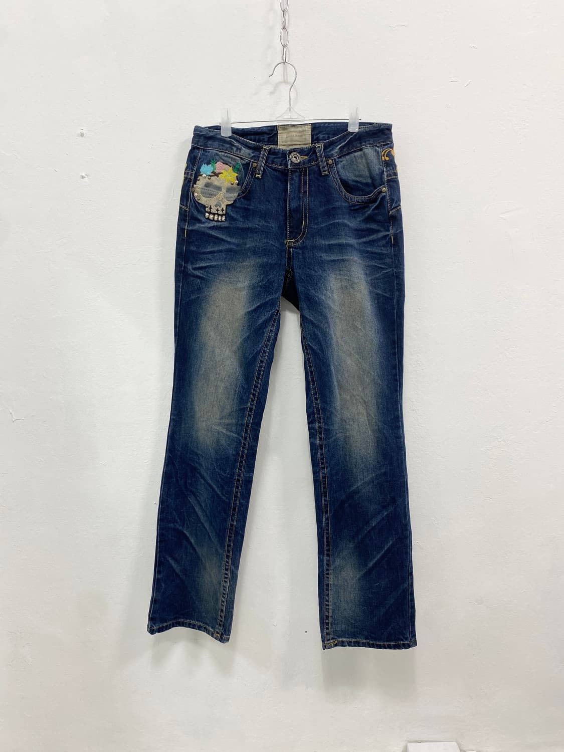 [LOLITA JEANS] 로리타 진스 스터드 펑크 스컬 자수 데님진 상품이미지7