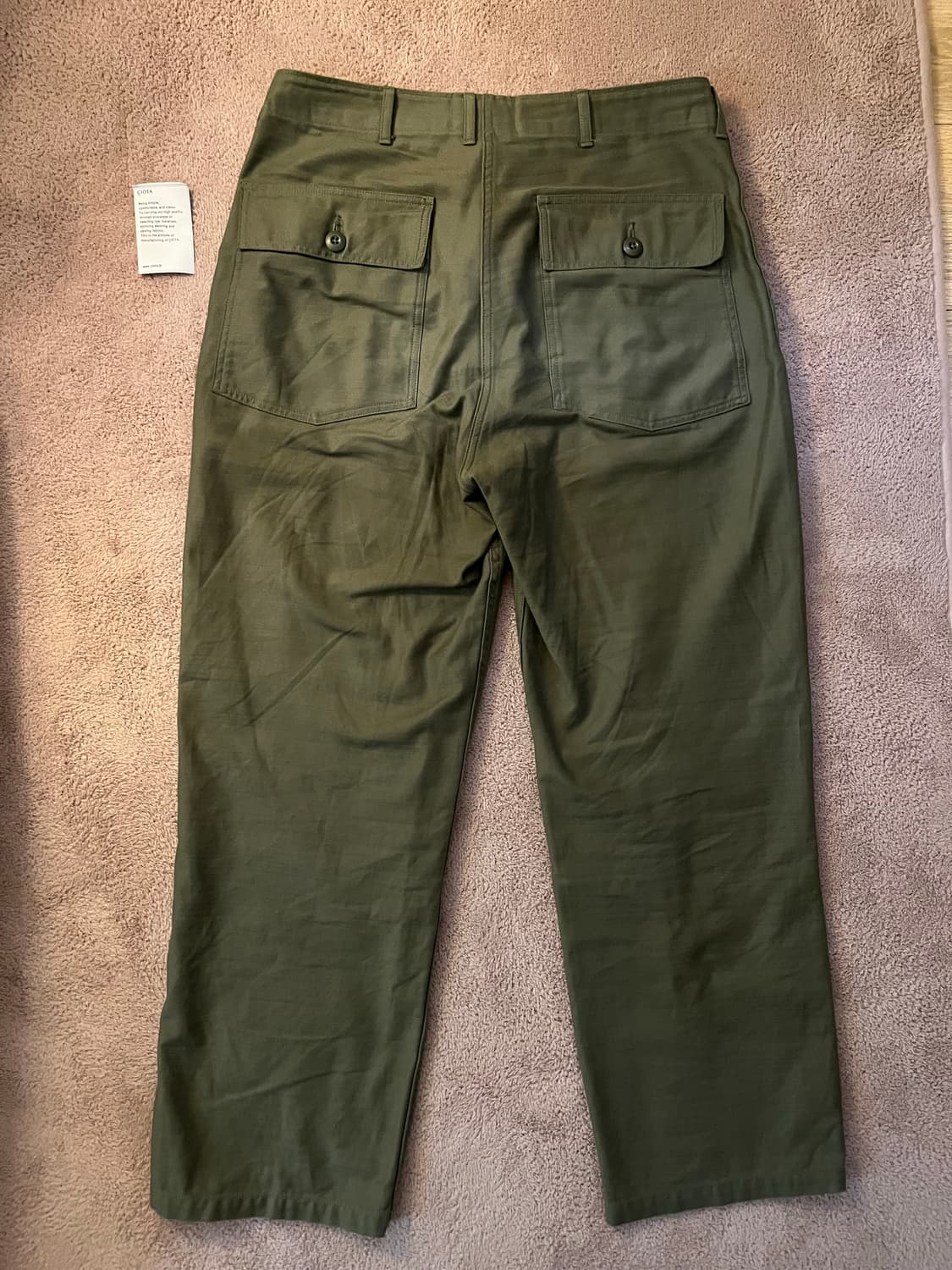 시오타 베이커 팬츠 올리브 (와이드 스트레이트, 5size) 상품이미지2