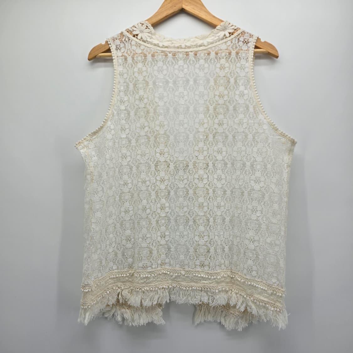 아이보리 레이스 끈 장식 조끼 / 레이스 보헤미안 베스트 상품이미지2