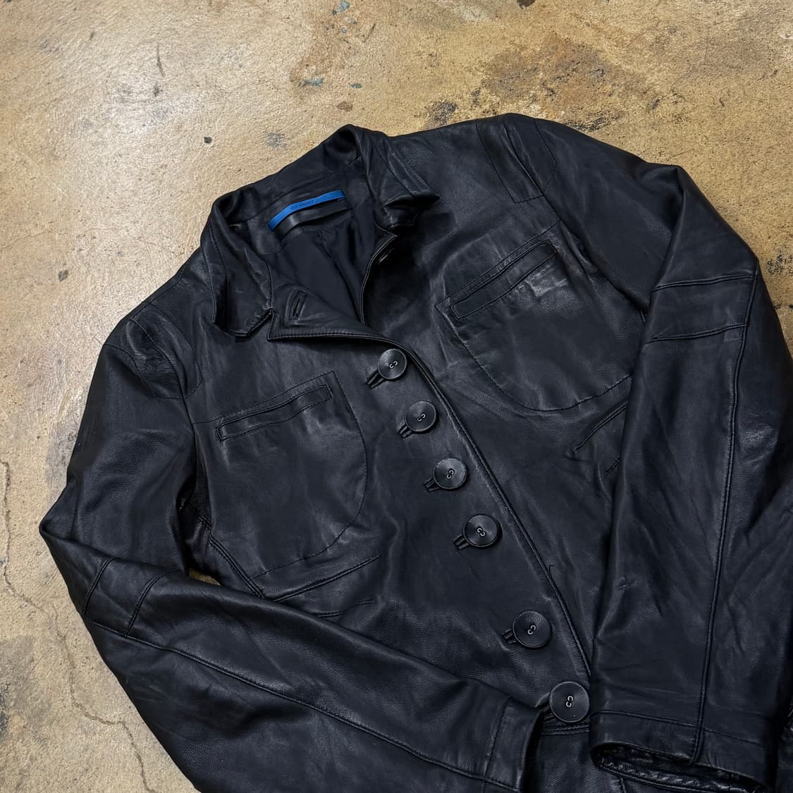 [정품/40] the value DEMOO 블랙 가죽 자켓 b8 상품이미지1