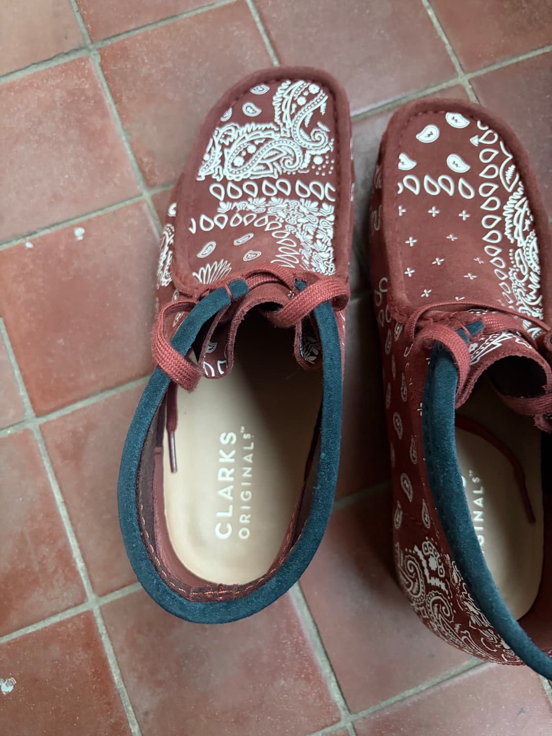 클락스 왈라비 부츠 페이즐리 레드 UK8.5 상품이미지6