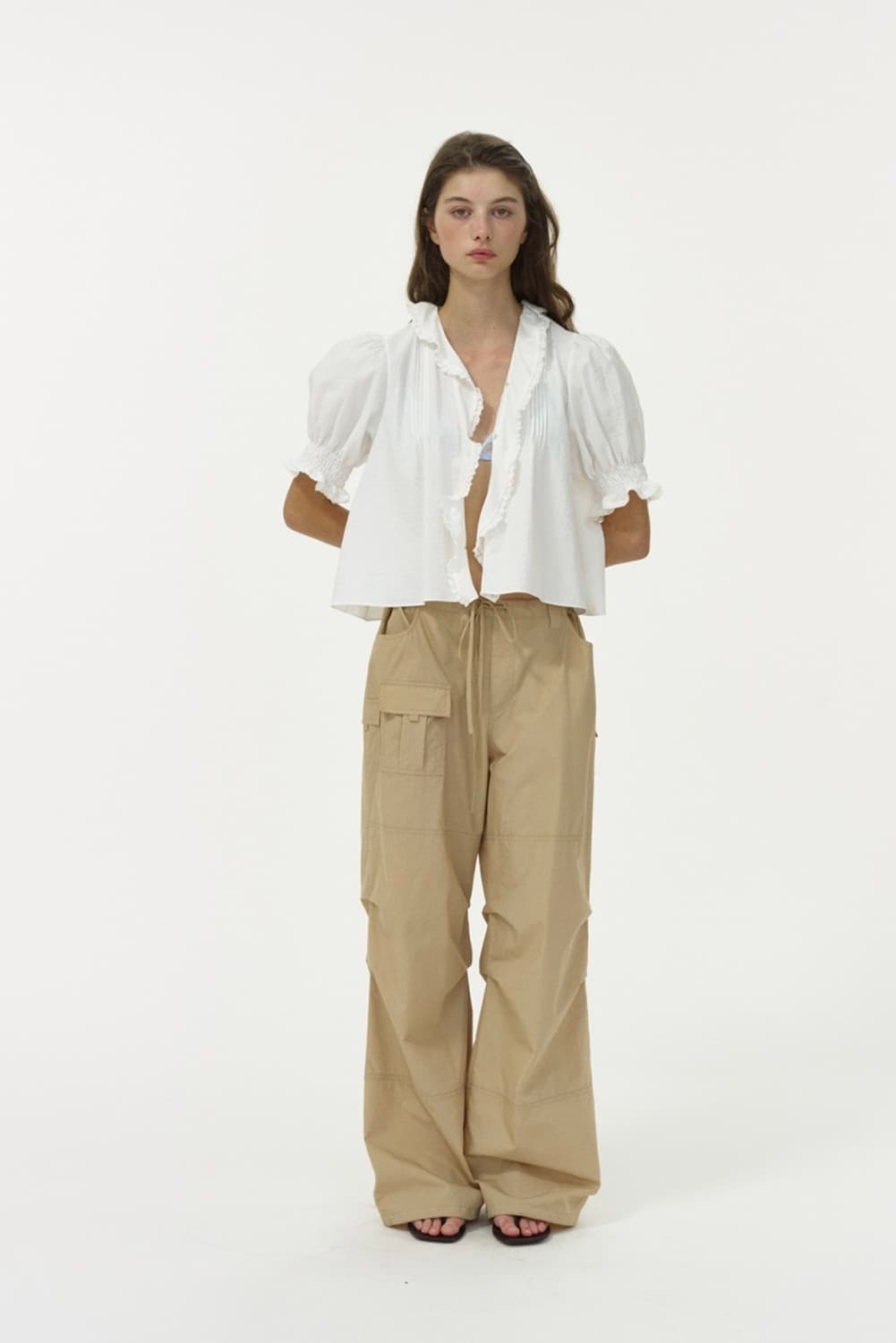 리본빛 Nomad Cargo Pants - Beige 상품이미지3