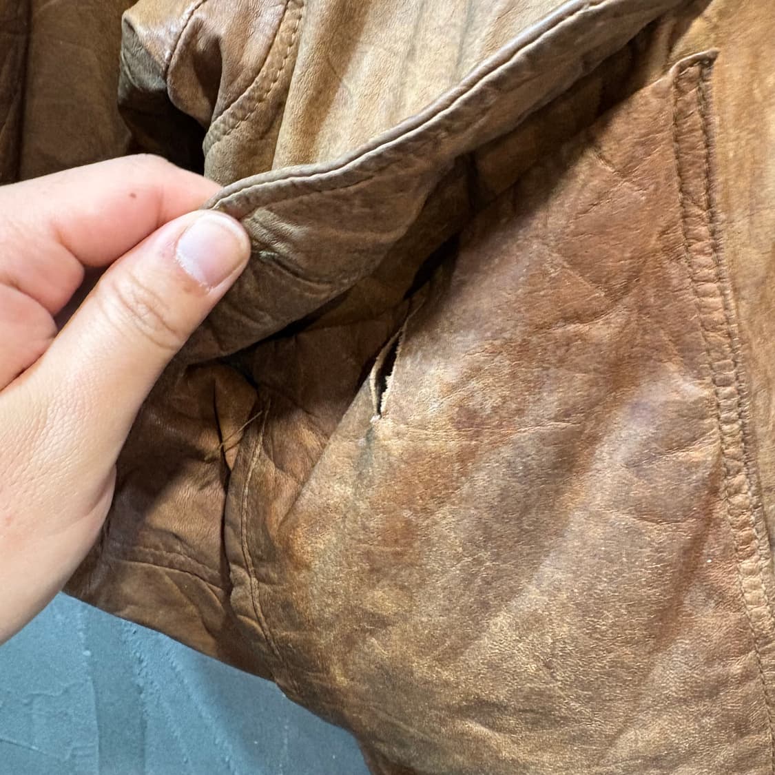 [40] VINTAGE 빈티지 밀리터리 가죽 자켓 상품이미지7