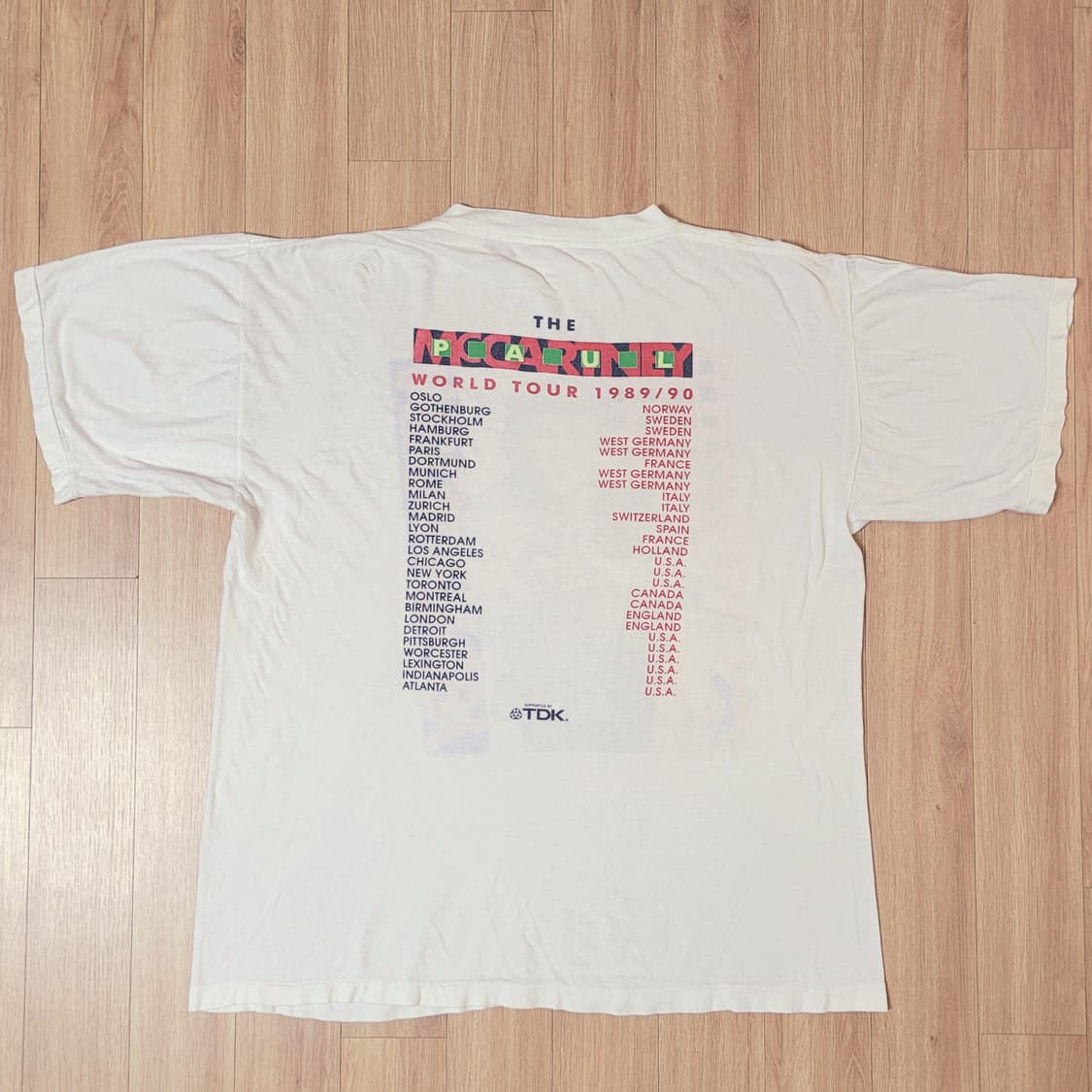 80s 폴메카트니 월드 투어 티셔츠 (빈티지 밴드티) 상품이미지3