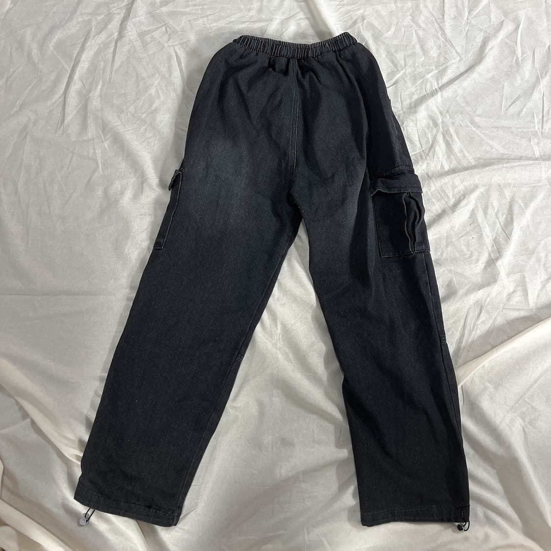 데님 워싱 카고 스트링 팬츠 상품이미지3