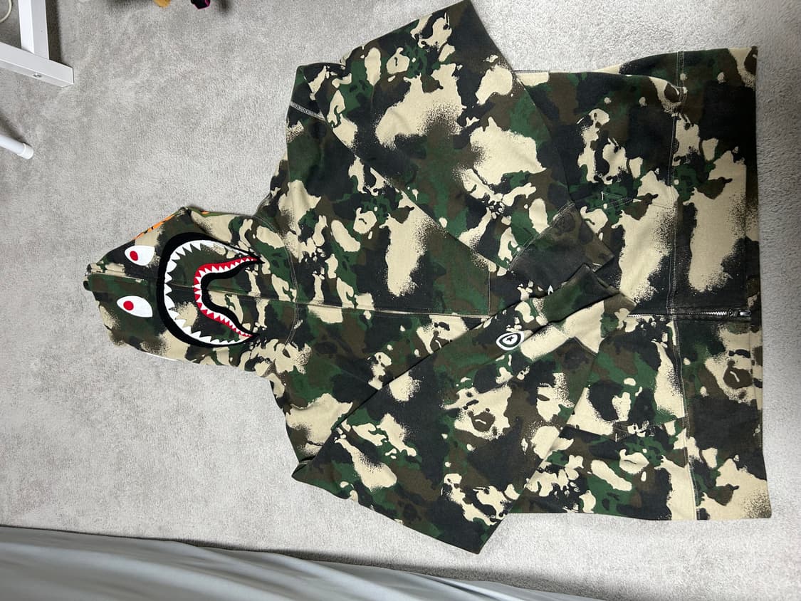 베이프 맵 카모 샤크 후드집업 상품이미지2