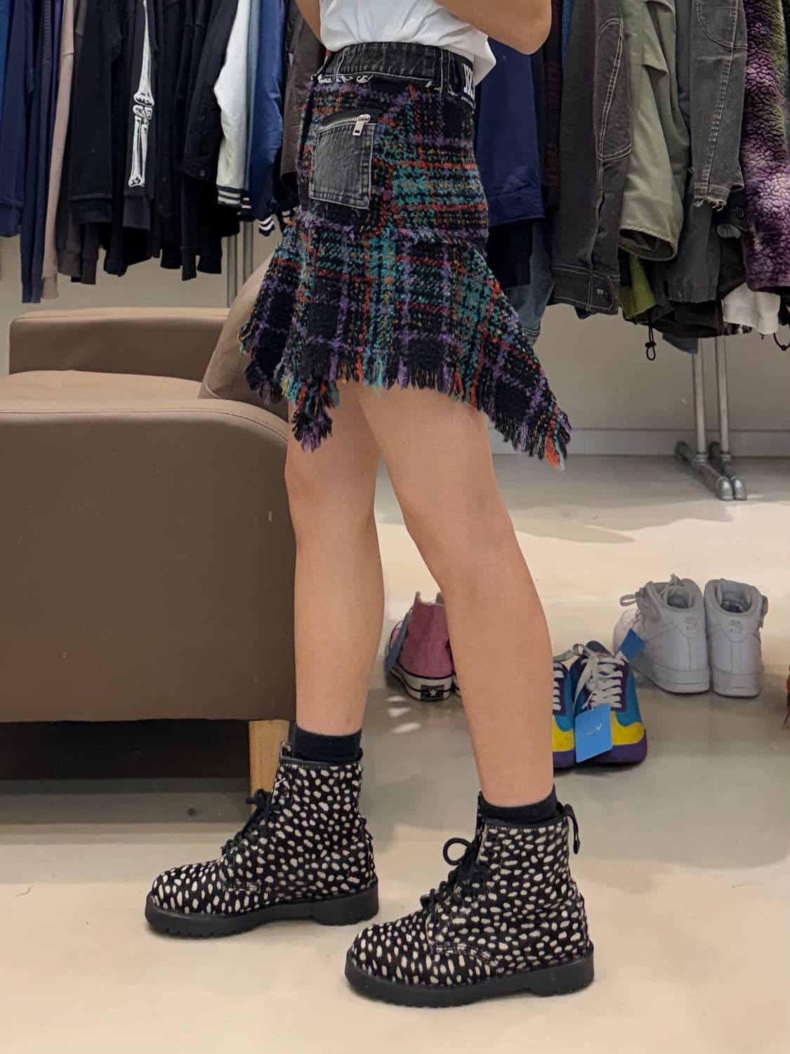 디젤 트위드 체크 미니스커트 상품이미지7