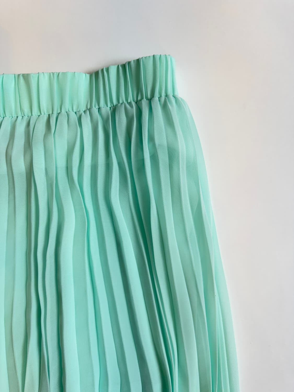 Mint Green Pleated Chiffon Maxi Skirt 상품이미지2