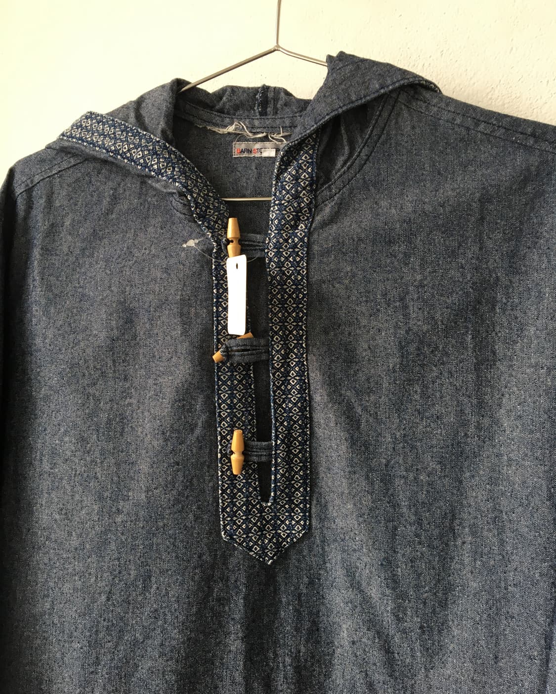Button Henry neck denim hood 상품이미지4