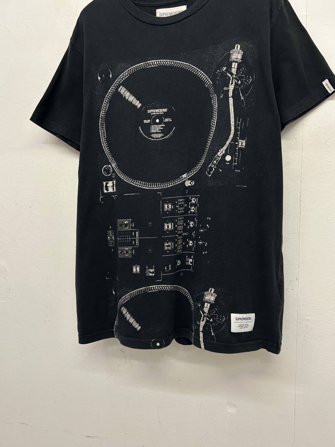 Supremebeing 턴테이블 반팔 티셔츠 블랙 상품이미지3