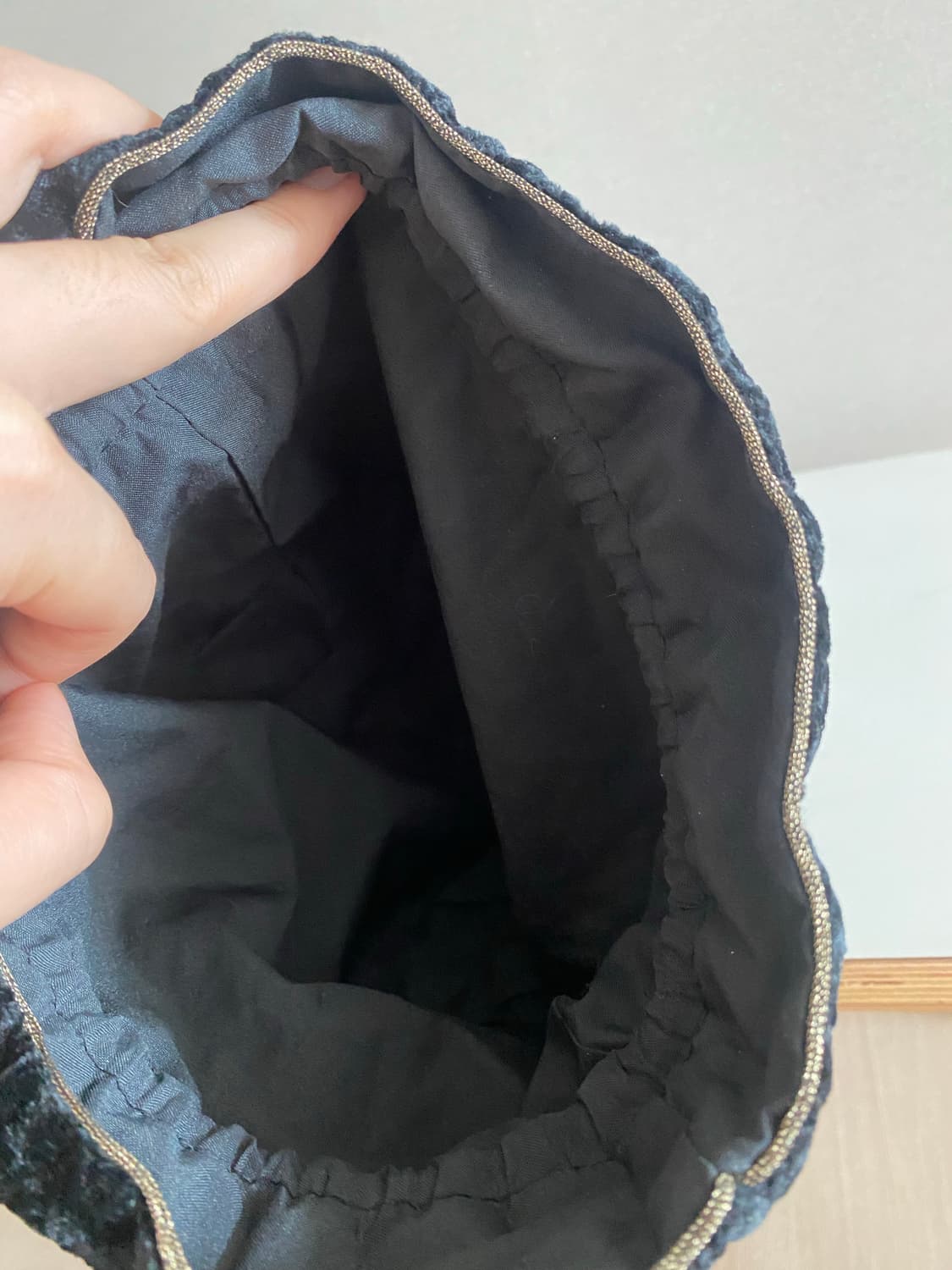 빈티지 블랙 벨벳 복조리 가방 상품이미지9