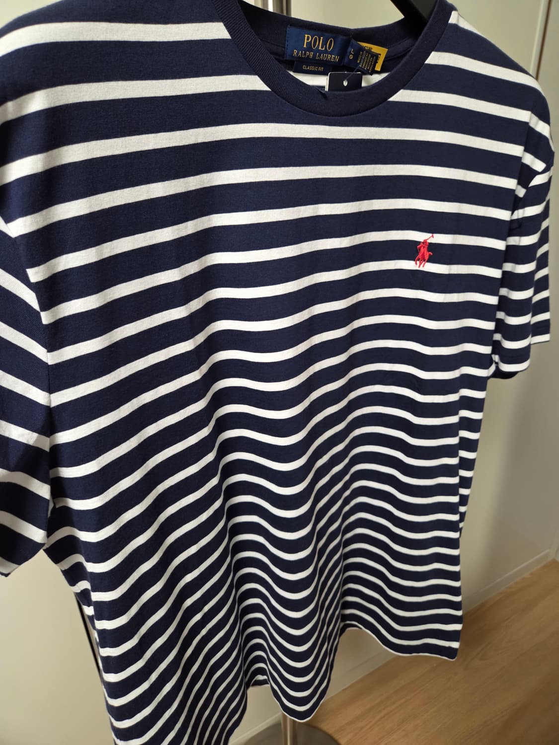 폴로 랄프로렌 클래식핏 반팔티 네이비 스트라이프 상품이미지3
