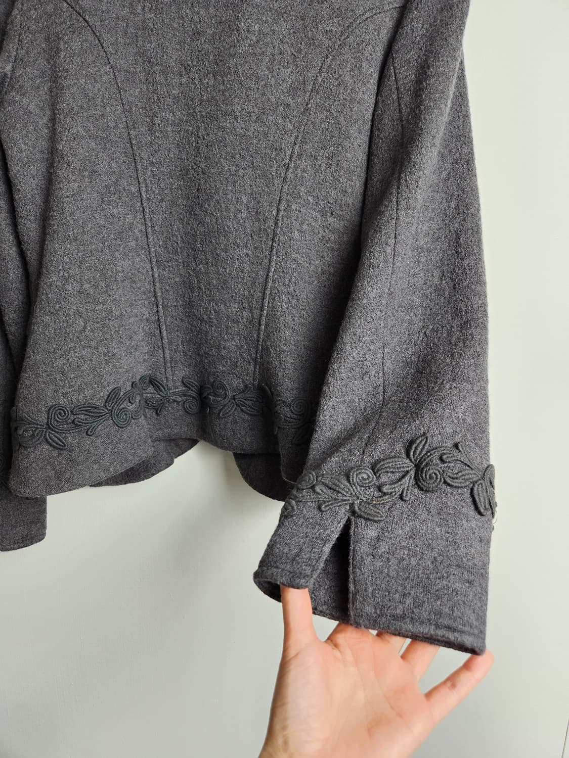 (otto)자수 원버튼 자켓 상품이미지7