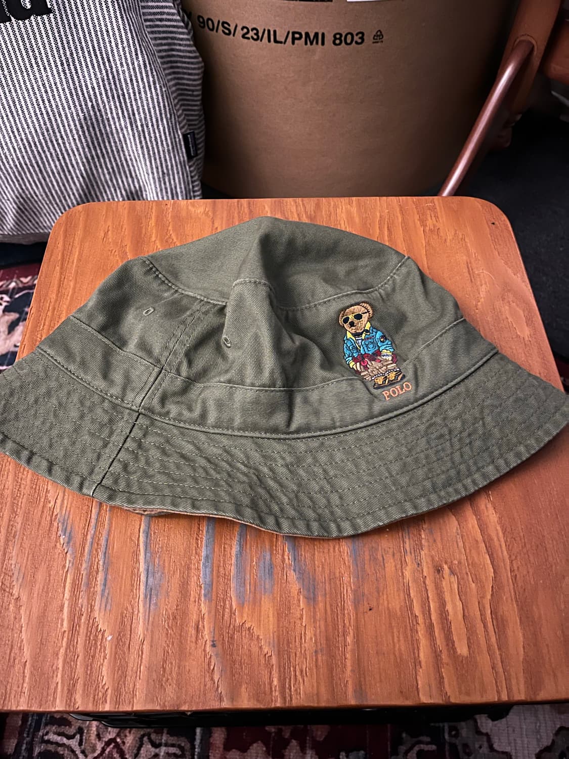 폴로 베어 버킷햇 카키색 상품이미지2